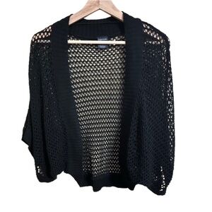 Faded Glory Crop Mesh Shrug Spring Size L (12/14) Capsule Wardrobe Neutral Flaws